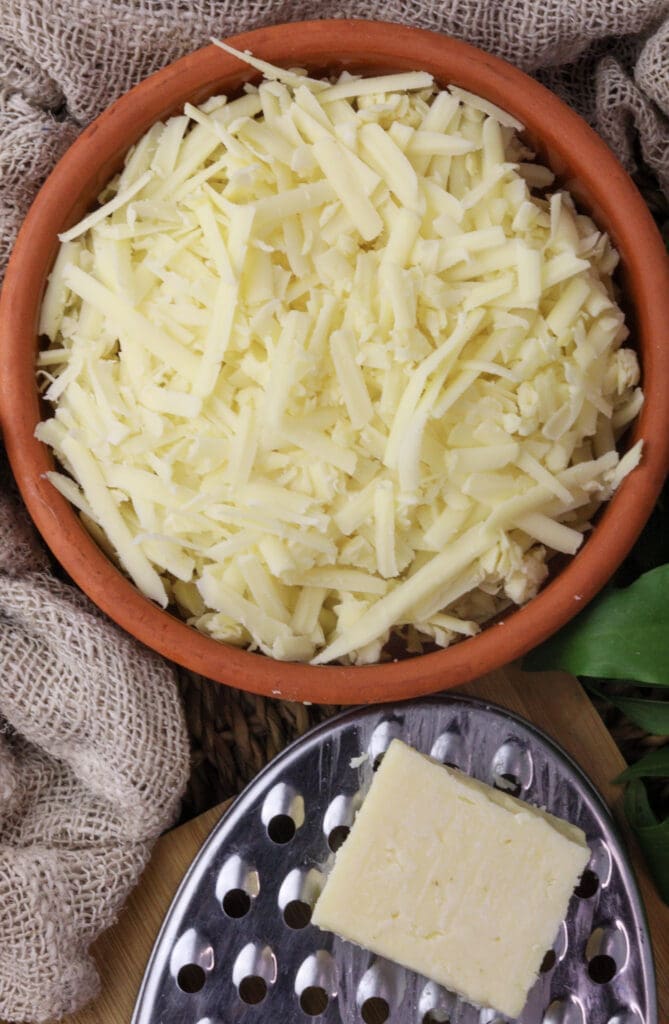 image of shredded cheddar cheese